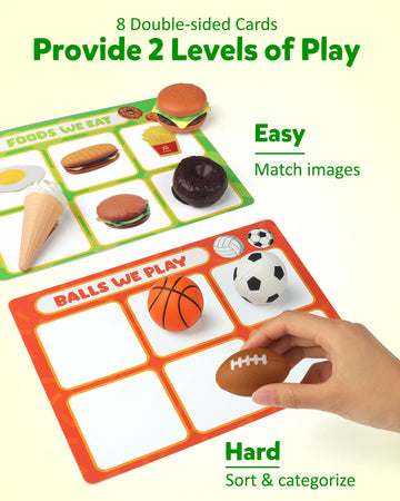 Coogam Sorting Toy For Toddlers, Animals Dinosaurs Fruits Vehicles Foods Fishes Balls Farm Playset, Fine Motor Montessori Game Preschool Educational Learning Gift For Year Old Kids