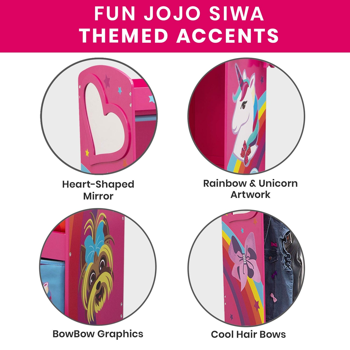 Jojo Siwa Dress And Play Boutique By Delta Children - Pretend Play Costume Storage Wardrobe For Kids With Mirror & Shelves