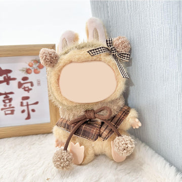 QIUTIMIY Clothes for Doll 17cm Doll Clothes 3-Piece-Set Doll Clothes enhanced Doll Outfit with Accessories-Birthday Hairband+Brown Cloak+Scarf(NO Doll Included)