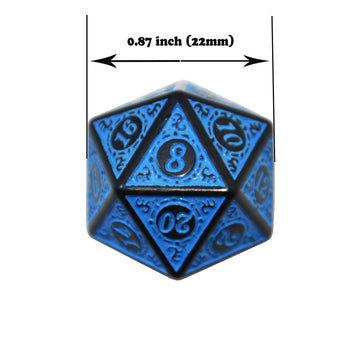 Smartdealspro 10-Pack Retro 26Mm Large 20 Sided Dice D20 Polyhedral Dice For Dnd Rpg Mtg Table Game(Retro Blue)