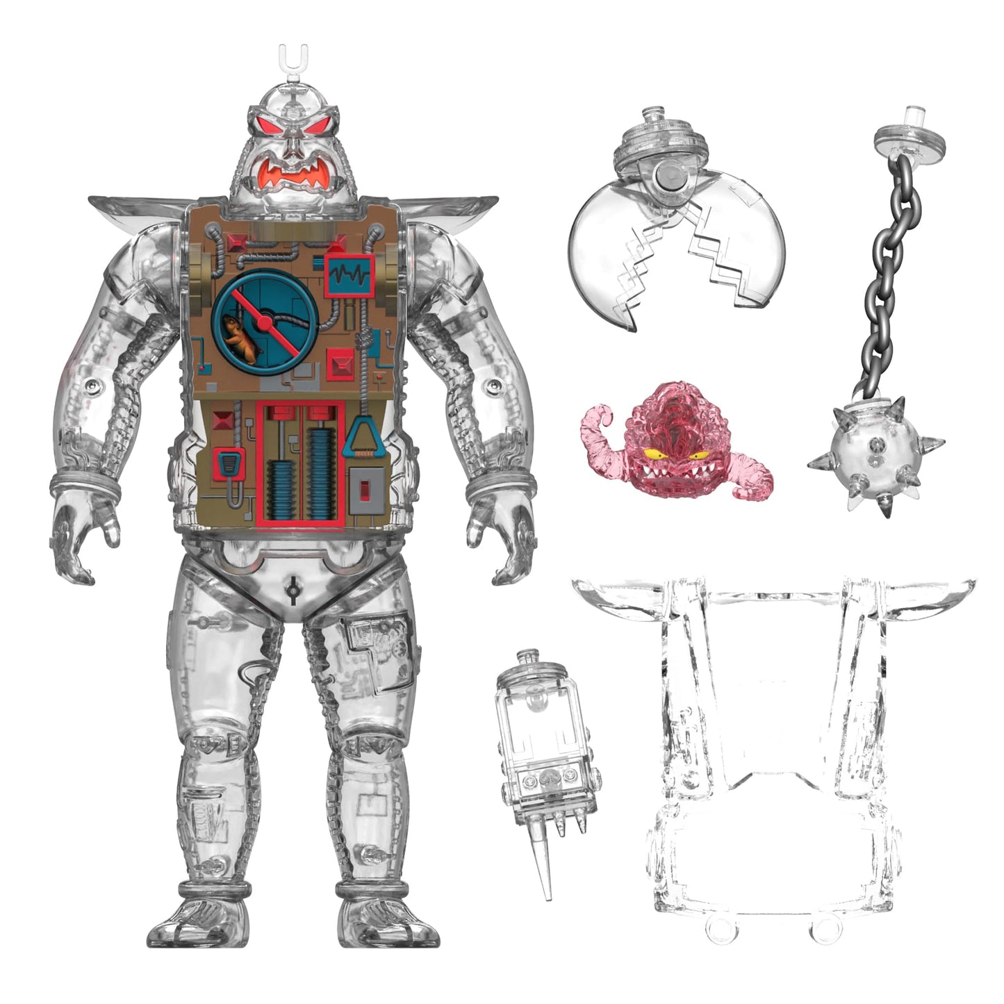 Super7 Teenage Mutant Ninja Turtles Super Cyborg - Krang Android (Clear) Action Figure