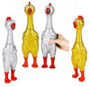 Large 13.5 Sparkle Glitter Rubber Squeeze Chicken with a Long Funny Squeaky Sound (Gold - Silver) Glitter Shiny Funny Gag Prank Chicken Prop (4 Pack - 2 Silver + 2 Gold)