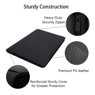 Rieton 16 Pocket Card Binder - Large Ringless TCG Album Folder, Black, 13.3 x 1.9 x 17.8 inches for Trading Cards