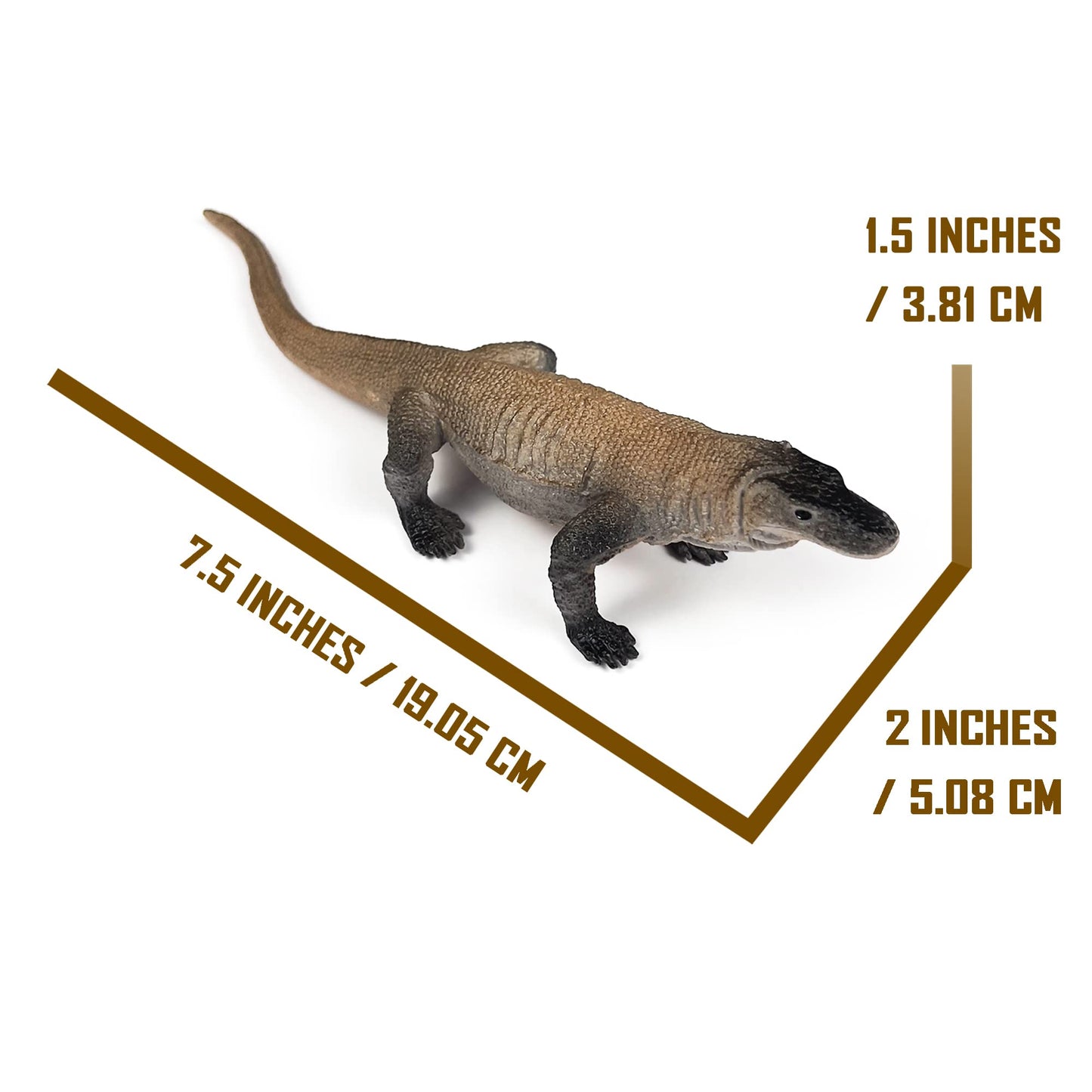 Nakimo Komodo Dragon Animal Figurine Lizard Toy Realistic Reptile Figures For Decoration, Science Education, Prank Props