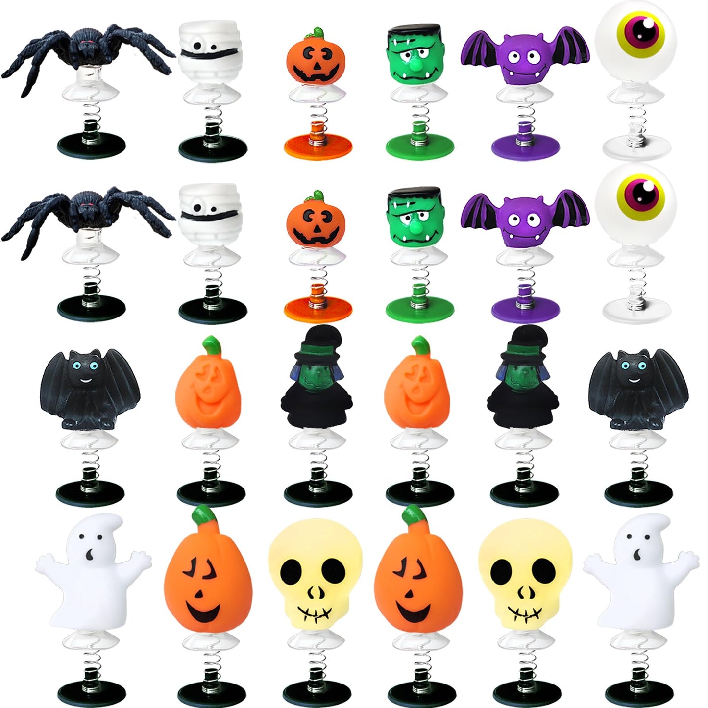 Dshengoo 24 Pcs Halloween Jumping Popper Toys,Spring Launchers Party Favors Supplies For Kids,Pinata,Goodie Bags,Classroom Prizes,12 Styles