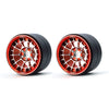 Treal Aluminium 2.2 Beadlock Wheels Rims(2) pcs Fit RC Crawler Mud Truck 2.2 Tires (Red)