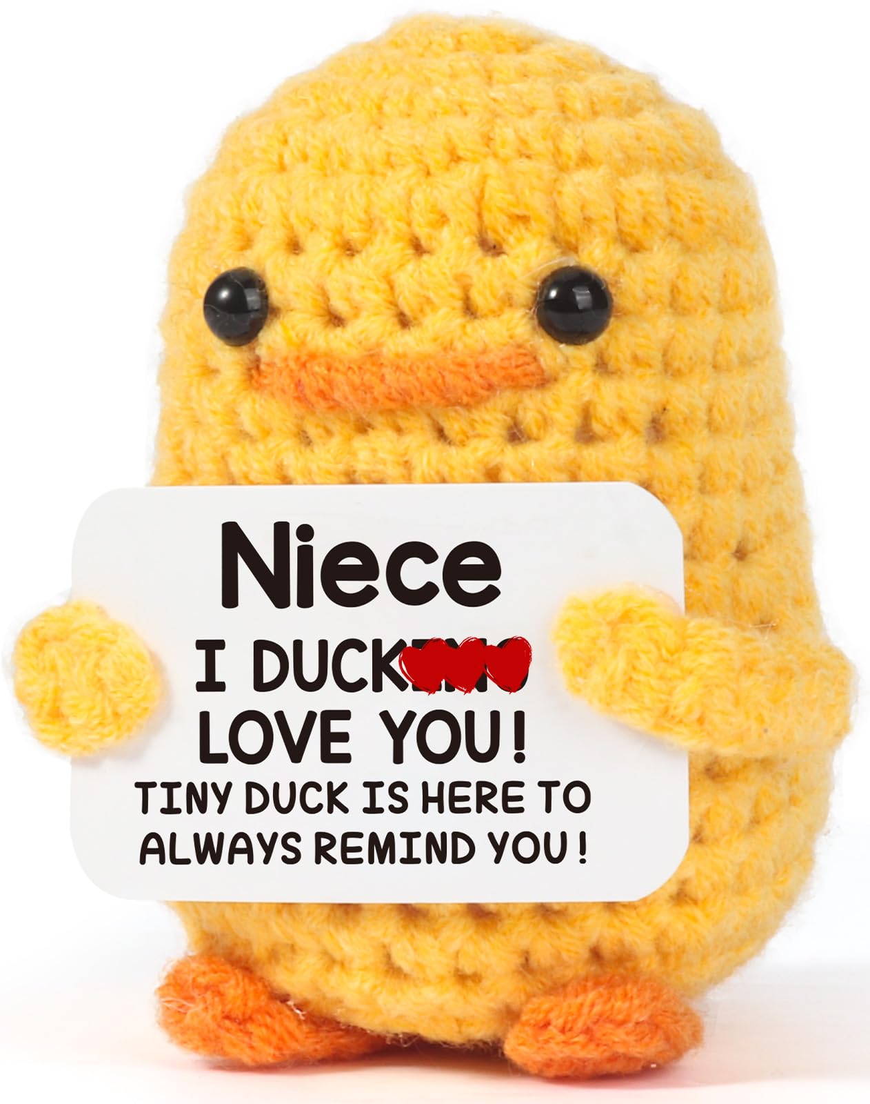 Mbl Niece Gifts From Auntie Aunt - To My Niece Gift From Aunt, Funny Small Cute Emotional Positive Support Handmade Crochet Duck