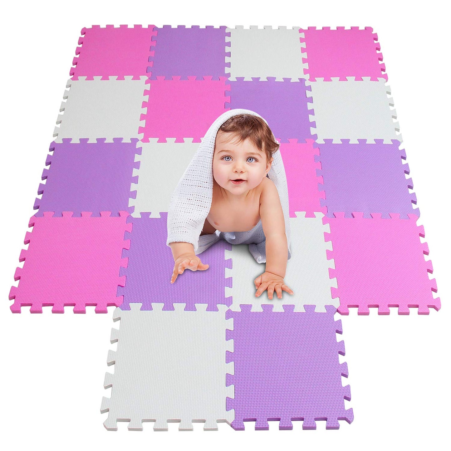 Meiqicool Kid'S Puzzle Exercise Play Mat With Eva Foam Interlocking Tiles 010311