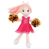 June Garden 14'' Snuggle Cuties Cheerleader Sophie - Soft Cuddly Plush Doll Gift for Girls - Huggable Rag Doll - Pink M