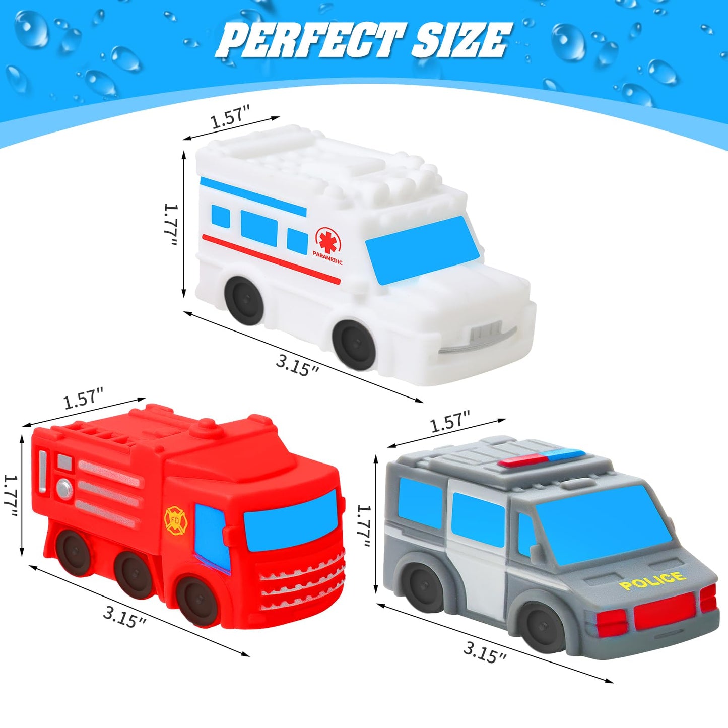 Bath Toys For Toddlers 1-3 - Toy Car Mold Free Baby Bath Toys For Infants 6-12 Months No Hole Bath Toys For Babies Toddlers Bath