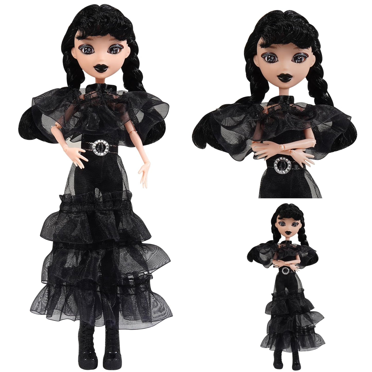 Dbywiub Girls Doll And Accessories, 10 Inch Academy Uniform With Black Dress And Thing