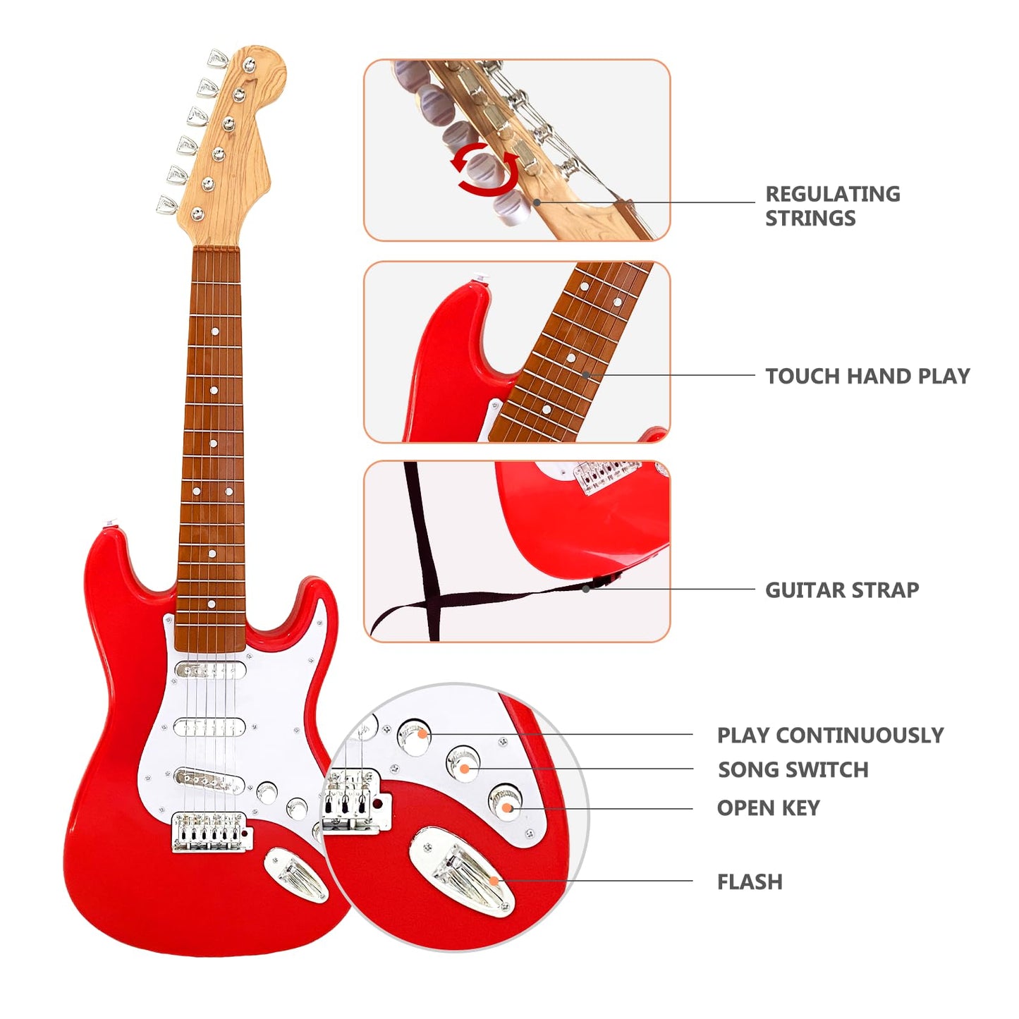 26 Inch Guitar Toy for Kids,Portable Guitar Toy Musical Instrument Toy, Educational Learning Musical Instrument Toy for Ages 3-1