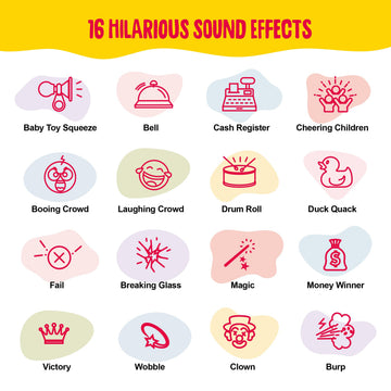 KNUCKLHEAD Sound Effects Machine - 16 Hilarious Sounds - Plastic - Fun Toy for Boys Ages 8-13 - Prank Gifts for Kids
