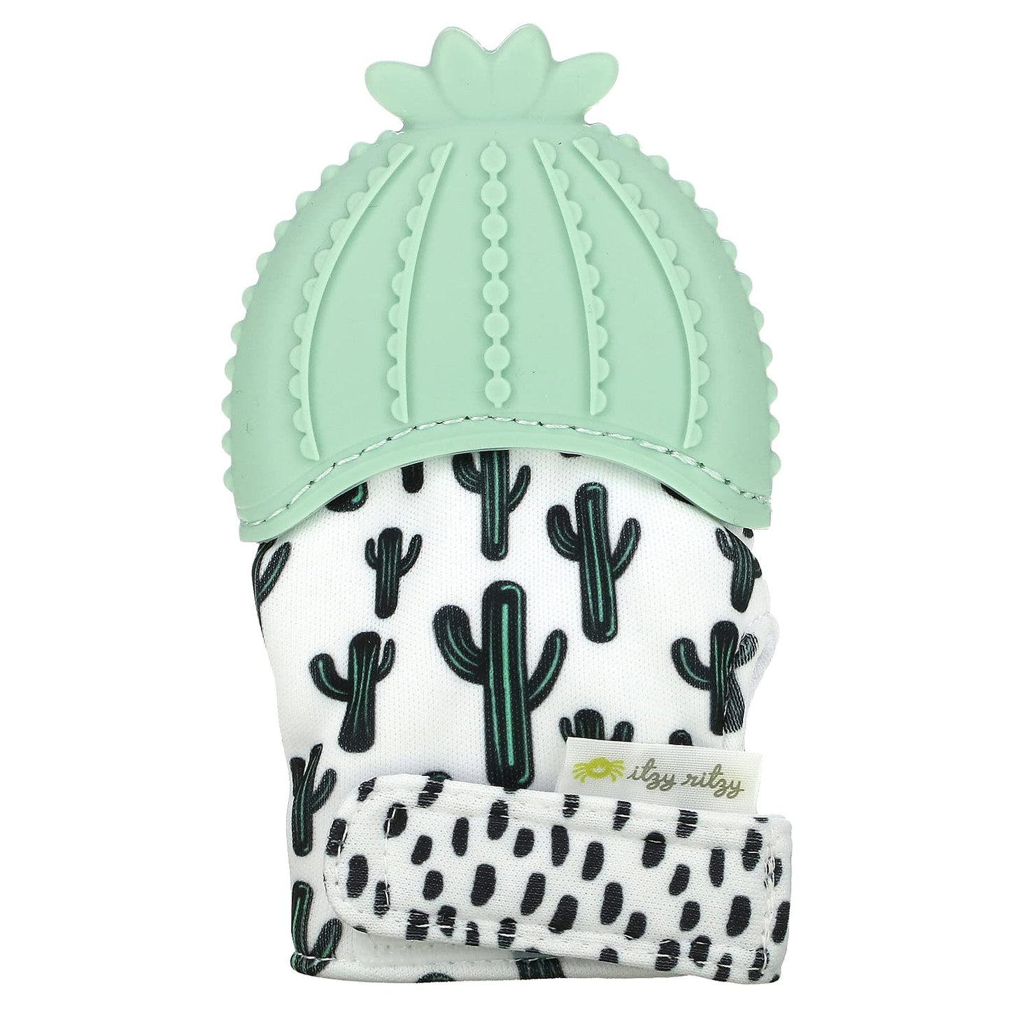 Itzy Ritzy Silicone Teething Mitt - Cactus, 1 Count, Adjustable Strap, Crinkle Sound, For Infants 3 Mos & Up, Model MITT8320