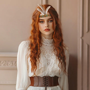 Abaodam Feather Headpiece American Headband Indian Headdress Costume Native American Indian Inspired chief for Festival Carnival