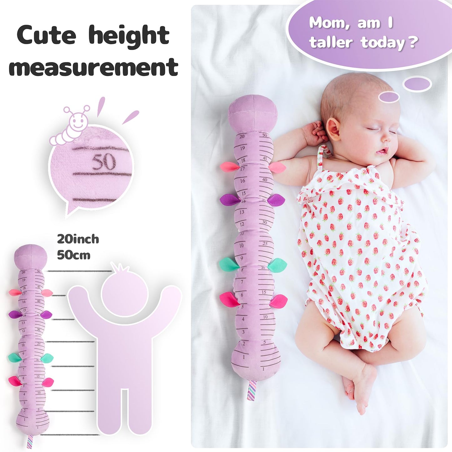 Sumobaby Infant Baby Musical Multi-Sensory Caterpillar, Stuffed Animal Activity Soft Toys, For Tummy Time Newborn 0-3-6-12 Months Girls, Purple