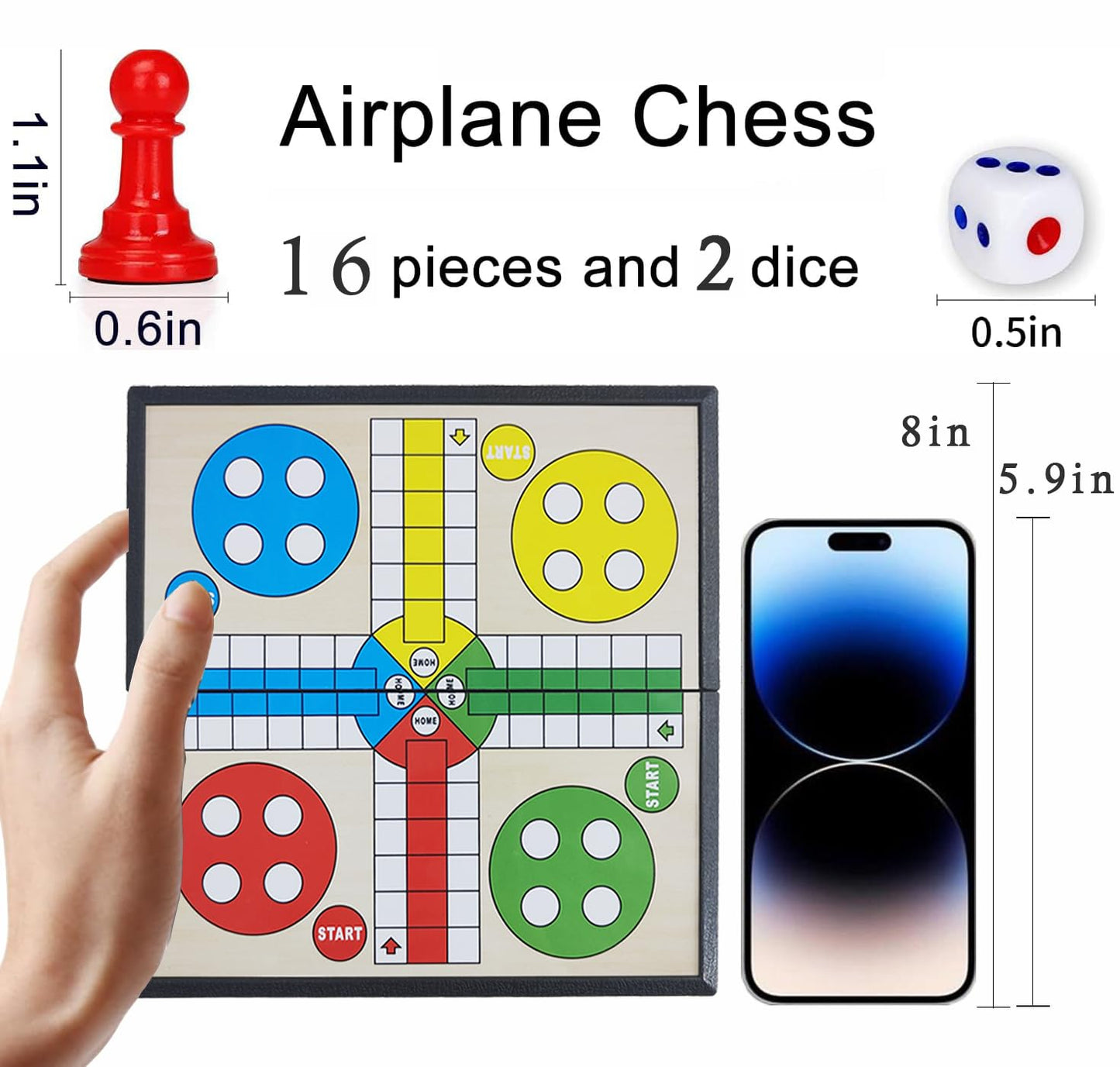 Kidami Magnetic Ludo Travel Board Game Set, Folding Design And Light-Weight, Gift For Kids And Adults (8 Inches)