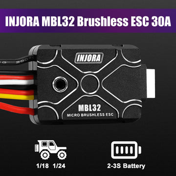 Injora 2400Kv Fat Viper 2204 Brushless Outrunner Motor With Mount And Brushless Mbl32 Esc For Axial Scx24 1/24 Rc Upgrade