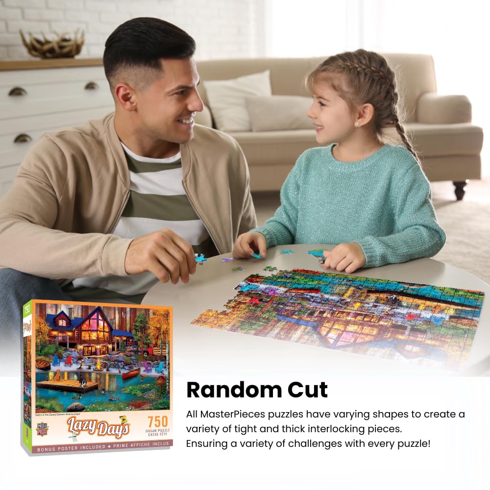 Masterpieces 750 Piece Jigsaw Puzzle for Adults, Family, Or Kids - Cabin in The Cove - 18x24