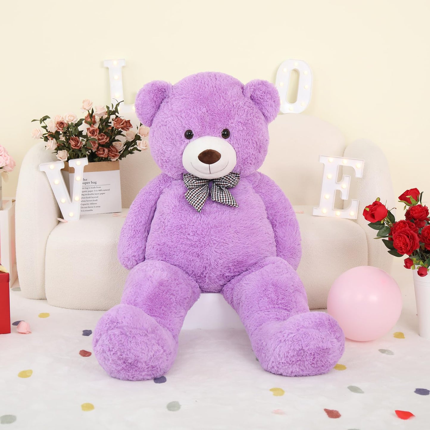 Morismos 39 Inch Giant Teddy Bear Stuffed Animals, Big Bear Plush Toy For Girlfriend Kids Christmas Valentine'S Day Birthday, Pu