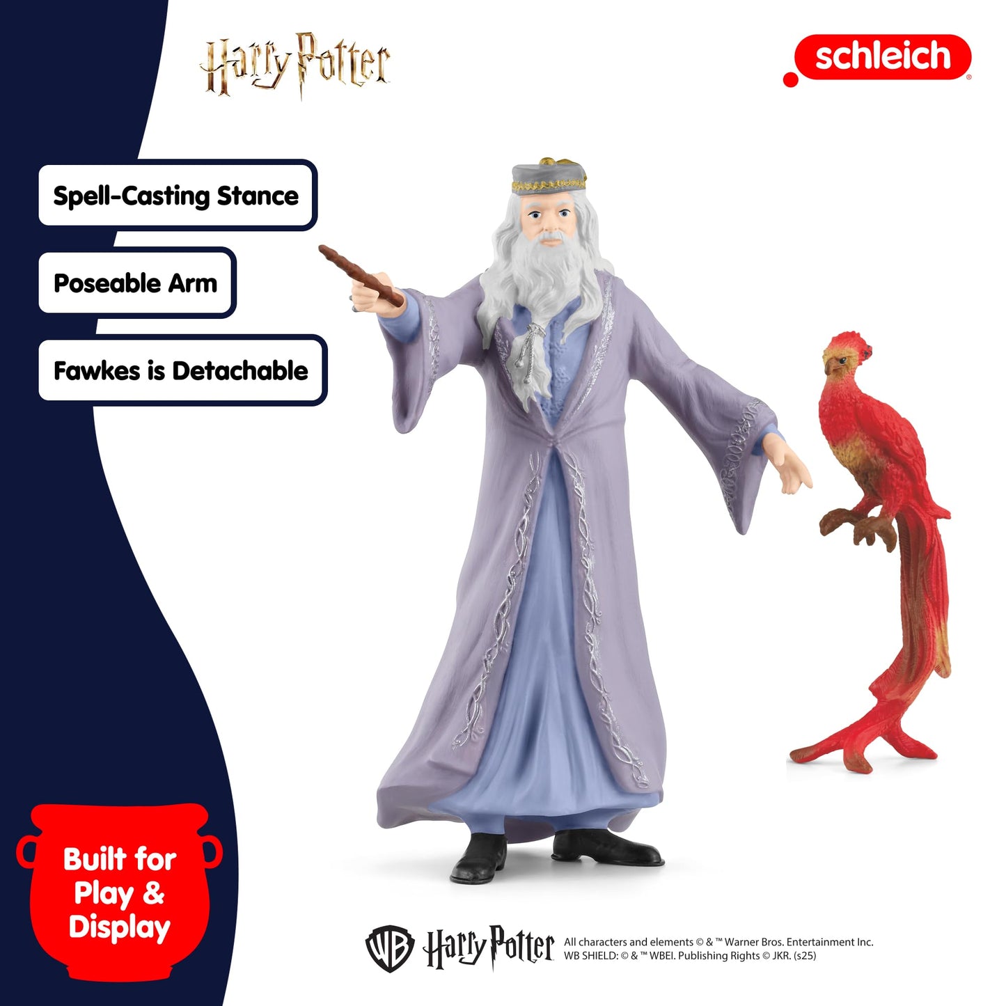 Schleich Wizarding World Of Harry Potter 2-Piece Set With Albus Dumbledore & Fawkes Figurines For Kids Ages 6+