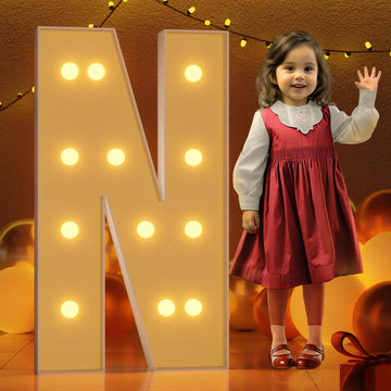 Imprsv 4Ft Marquee Light Up Letters N, Large Light Up Letters For Baby Shower Anniversary Wedding Decor, Big Letters For Party D