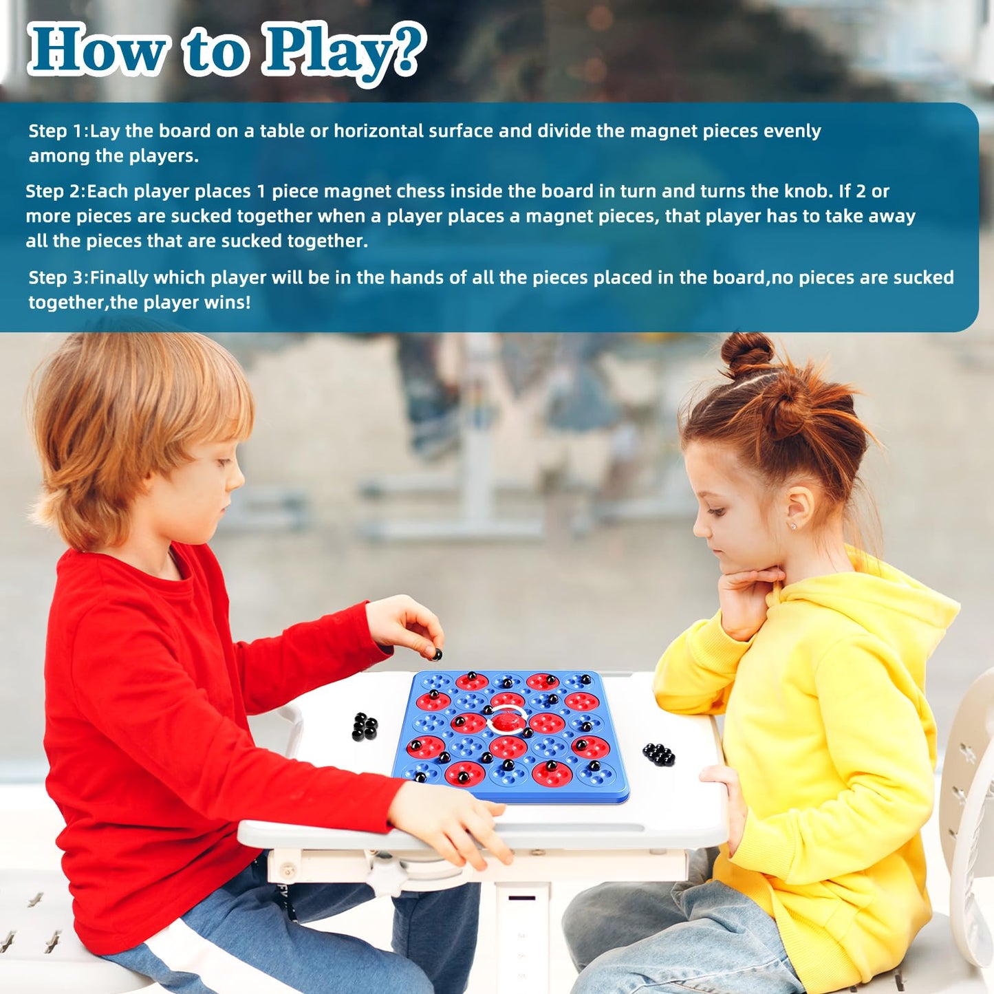 Magnetic Game Chess, Magnet Game, Magnetic Board Game For Kids Adults Family Game Night, 2 In 1 Multiplayer Magnetic Game With 3