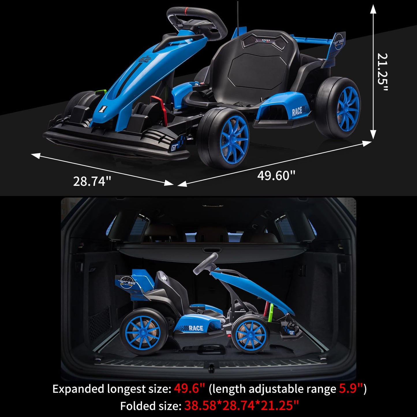 Hetoy 24V Electric Drift Kart For Kids Ages 6-12, Adjustable Seat &Variable Speed(8.5Mph), Eva Silent Wheels & Parent-Approved S