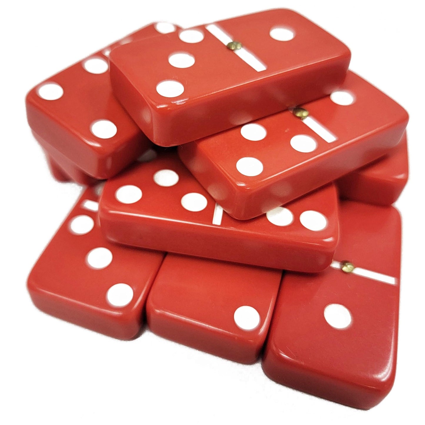 Marion & Co. Domino Double Six 6 Red Tiles Jumbo Tournament Professional Size With Spinners In Black Elegant Velvet Bag