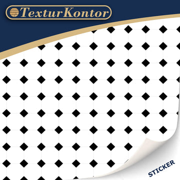 3 Sheets Self Adhesive Floor Tiles For Dollhouse 1:12 Scale (White With Black Diamond)