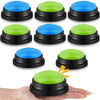 Honoson 8 Pieces Recordable Answer Buzzers Button for Trivia Games Show Buzzers Recording Buttons Gifts for Back to School Classroom Team(Blue Green Color)
