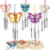 Fennoral 8 Pack 3D Butterfly Wind Chime Kit for Kids Make Your Own Butterfly Wind Chime Wooden Arts and Crafts for Kids DIY to P