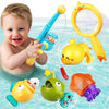 Baby Bath Toys For Kids Ages 1-3, Magnetic Fishing Games With Floating Bathtub Wind-Up Toys & Fishing Net, Fishing Rod Water Poo