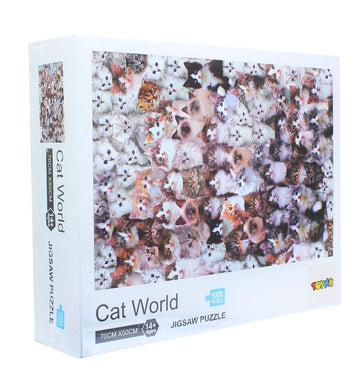 Toynk Cat World 1000 Piece Jigsaw Puzzle - Multi-color, Paper Material, One Size