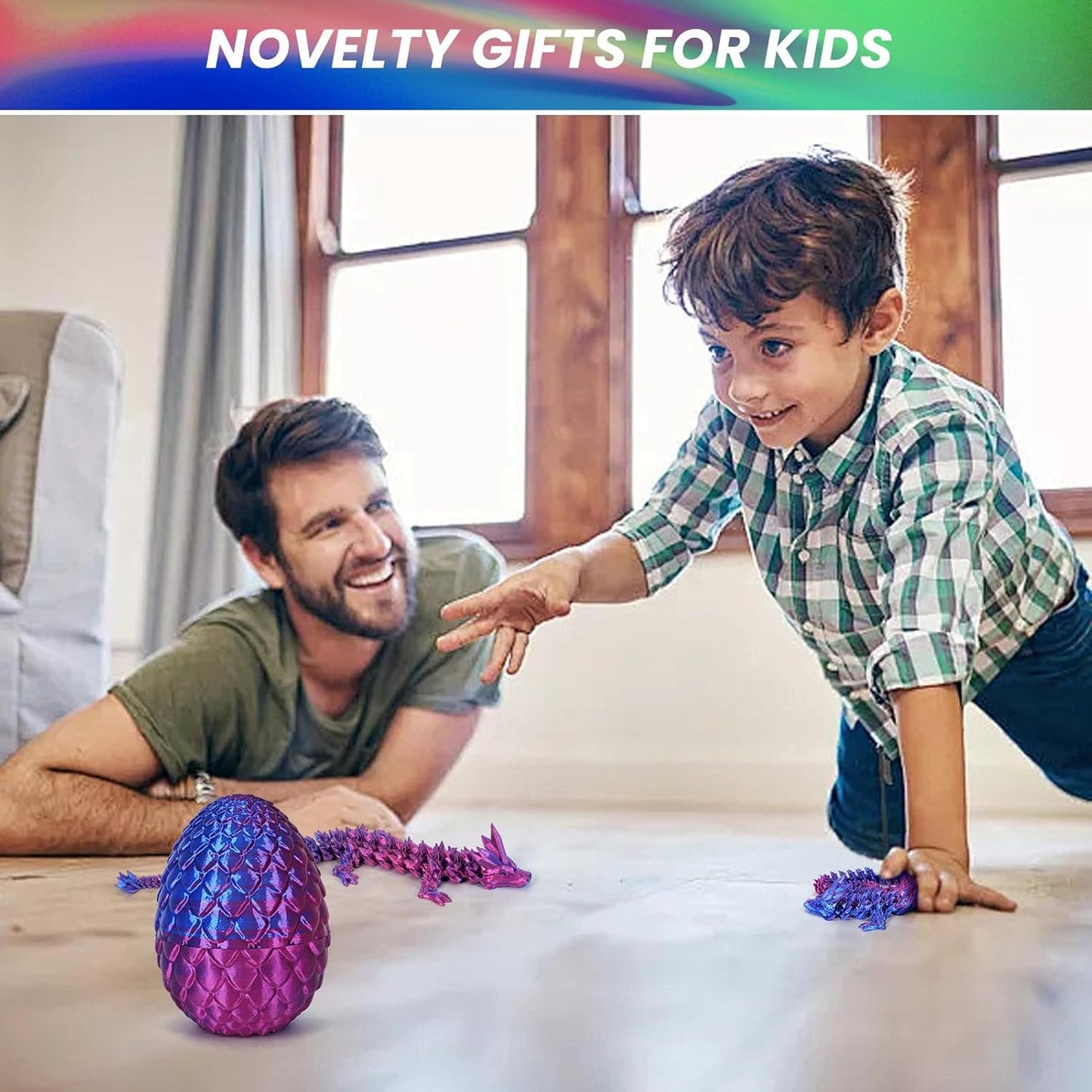 Easter Egg, 3D Printed Dragon Eggs With Dragon Inside, Articulated Dragon, Mystery Dragon Egg Fidget Toy, Surprise Easter Basket Stuffers (A-Laser Purple+Egg)
