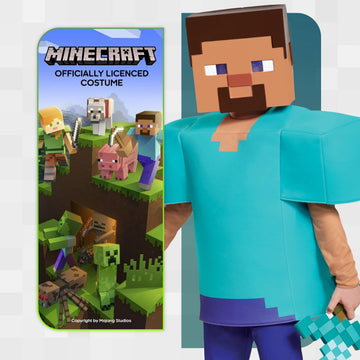 Steve Deluxe Minecraft Costume, Multicolor, Large (10-12)