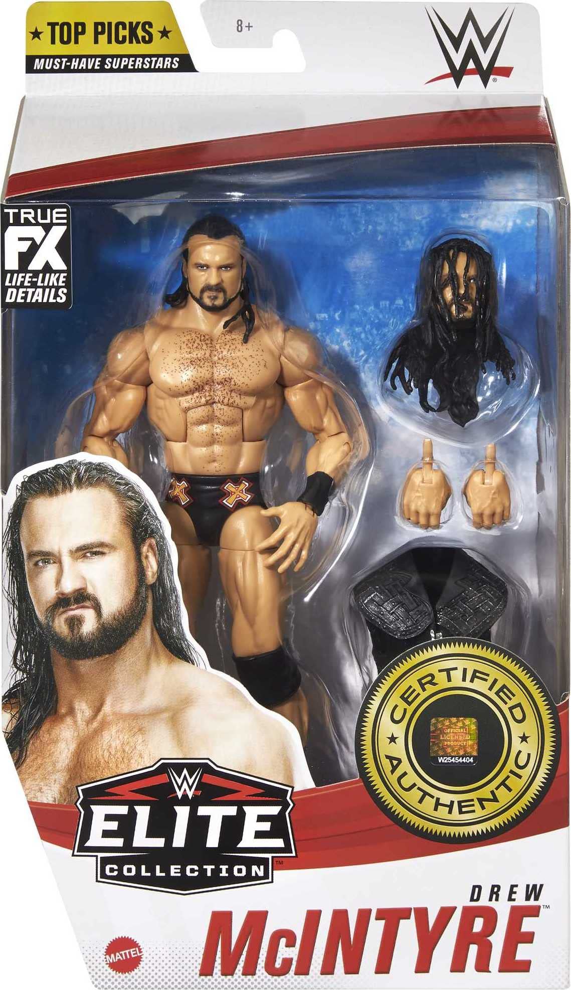 Wwe Top Picks Elite Drew Mcintyre Action Figure With Universal Championship6 In Posable Collectible Gift For Wwe Fans Ages 8 Years Old And Up