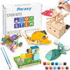 Poraxy 5 Set STEM Kits for Kids 8-13, 3D Wooden Puzzles, Educational Engineering Arts Crafts Building Kits, Gifts for Boys & Girls
