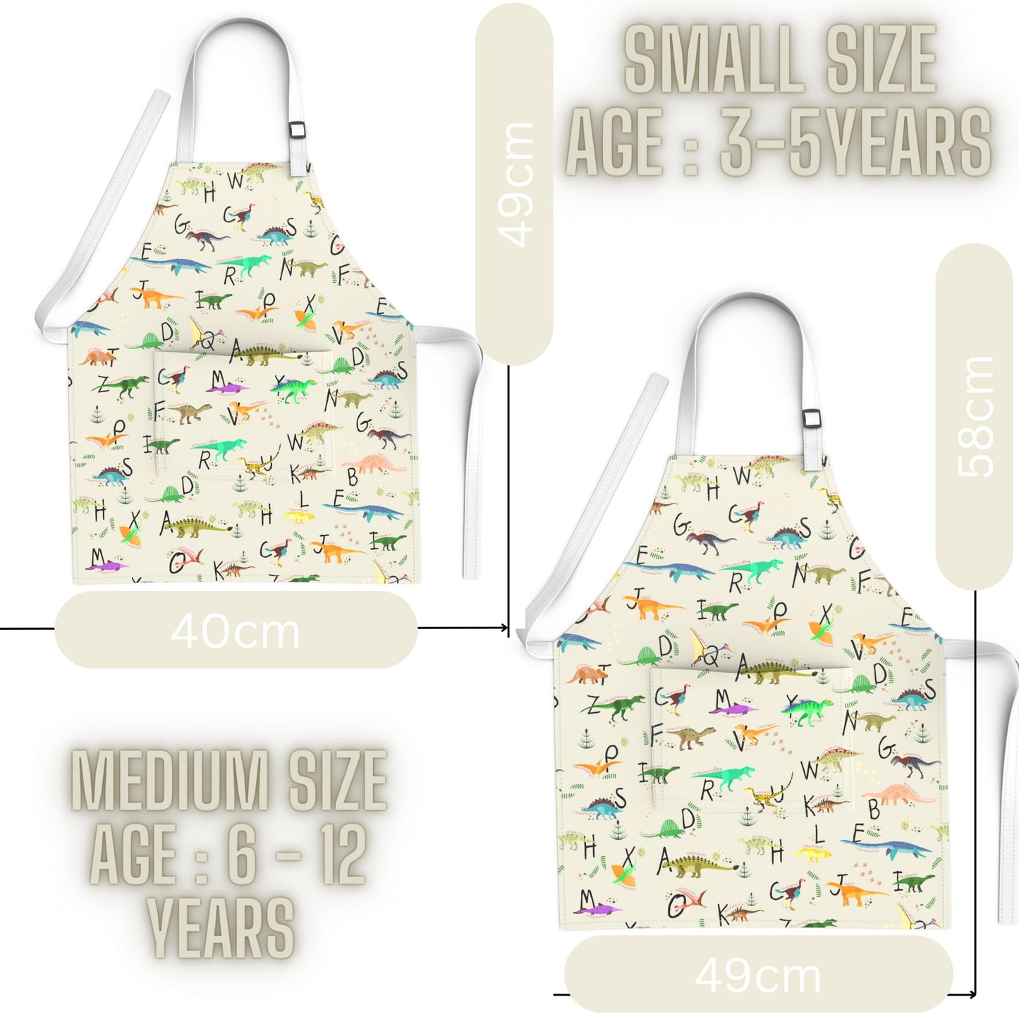 Babyboet Girls And Boys Kids Apron, Toddler Apron With Pocket For Painting, Cooking, Baking, Gardening And Crafts - Unisex Print