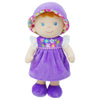 June Garden 12'' Soft Dolly Laura - Stuffed Soft Baby Doll Gift For 1 2 3 Year Old Girls - Purple Dress