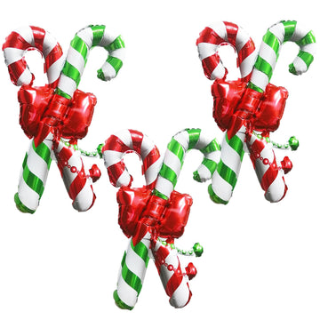 Hadckja Candy Cane Balloons Christmas Balloons Candy Cane Foil Balloons For Christmas-Themed Party Birthday Party Supplies Decor