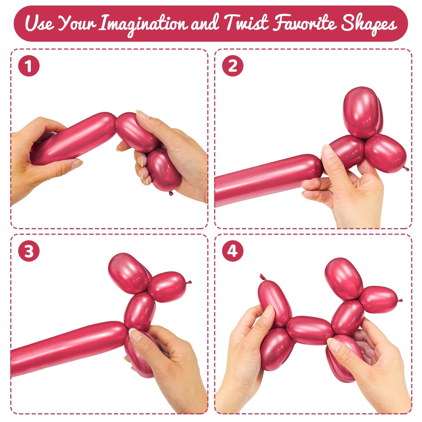 Hykjnbw 260 Balloons For Balloon Animals, Long Balloons Art Kit For Twisting, Skinny Modeling Balloons Supplies For Birthday Par