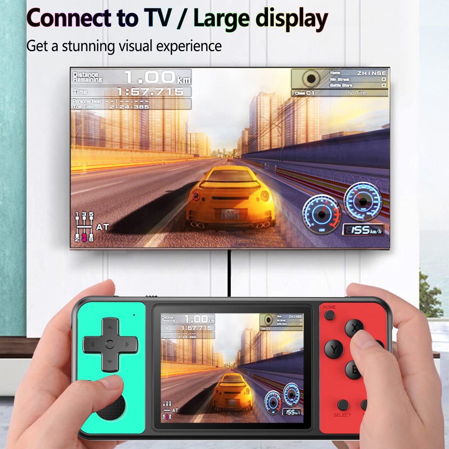 Beico Handheld Game For Kids Adults 3.0'' Large Screen Built In 270 Classic Retro Video Games Seniors Electronic Games Player Bi