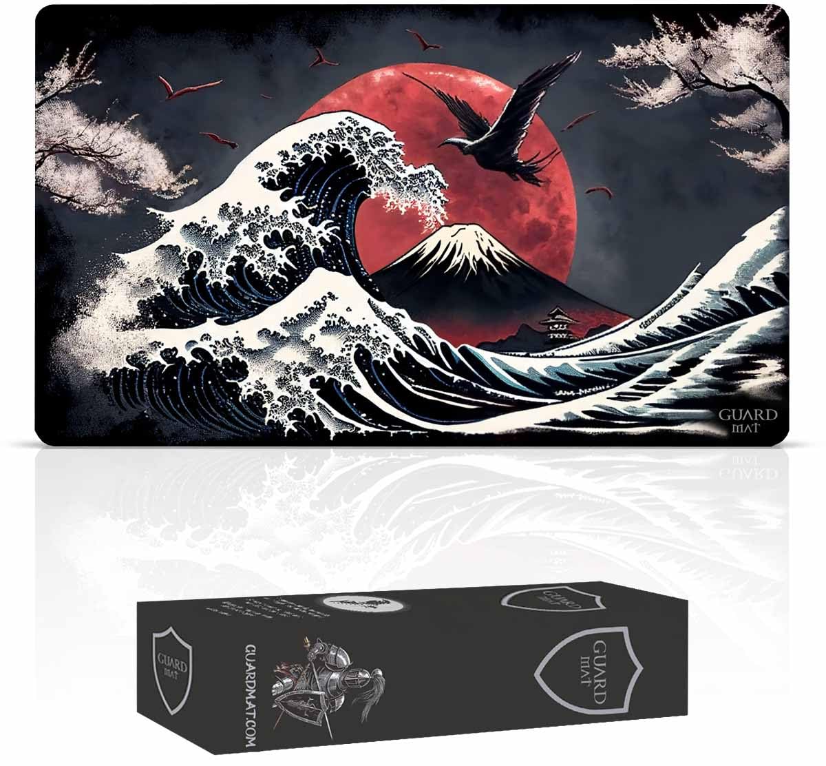 Guardmat - Waves Of Tohoku (Stitched) - Mtg Playmat - Compatible With Magic The Gathering Playmat - Play Mtg, Yugioh, Lotr, Tcg