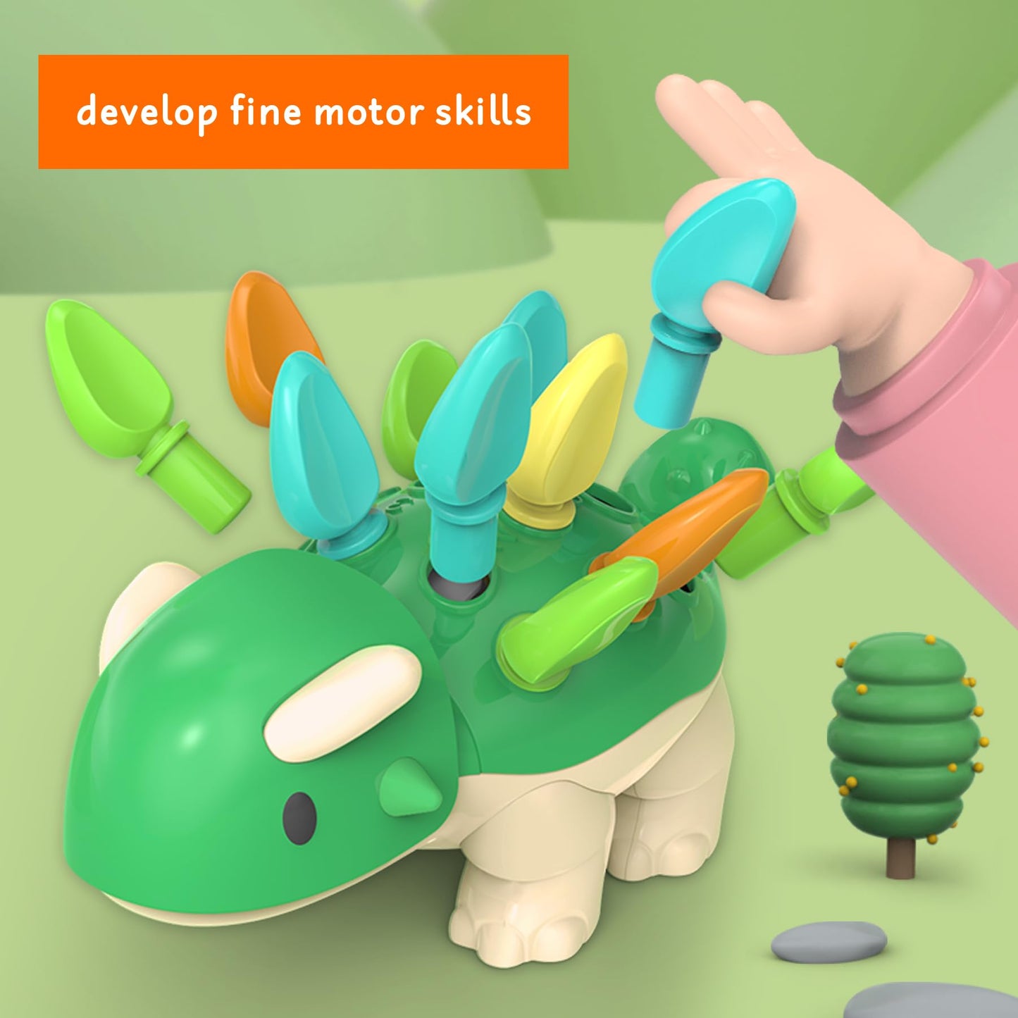 Toddler Montessori Toys Educational Dinosaur Game Learning Activities - Gifts For 6 9 12 18 Month Age 1 2 3 4 One Year Old Boy G