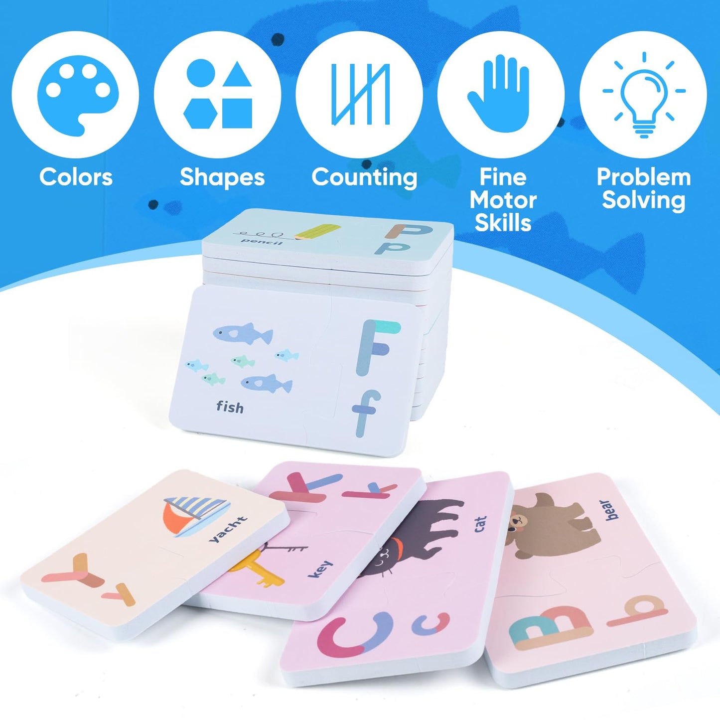 Owmyowl Foam Alphabet Bath Toys With Storage Bag, 26Pcs Bath Letters Learning Toys Set, Alphabet Puzzles For Bathtub Toys, Toddl