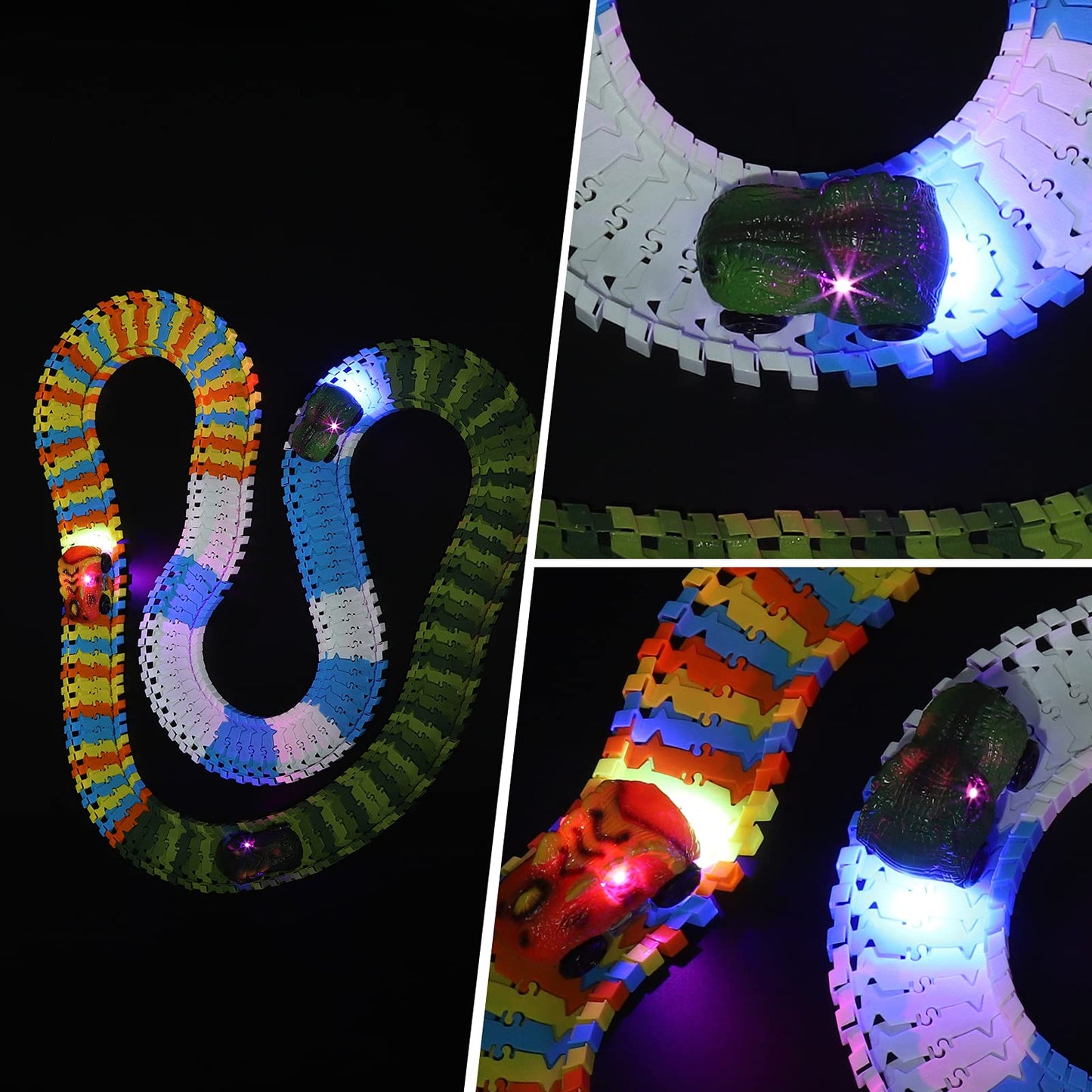 Save Unicorn Tracks Cars only Replacement, Race Cars for Tracks with 3 Flashing LED Lights, Racing Car Track Accessories Glow in