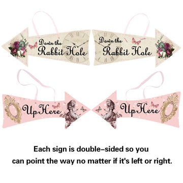 Truly Alice Arrow Hanging Signs Cutouts for Tea Party Decoration 10 Pcs