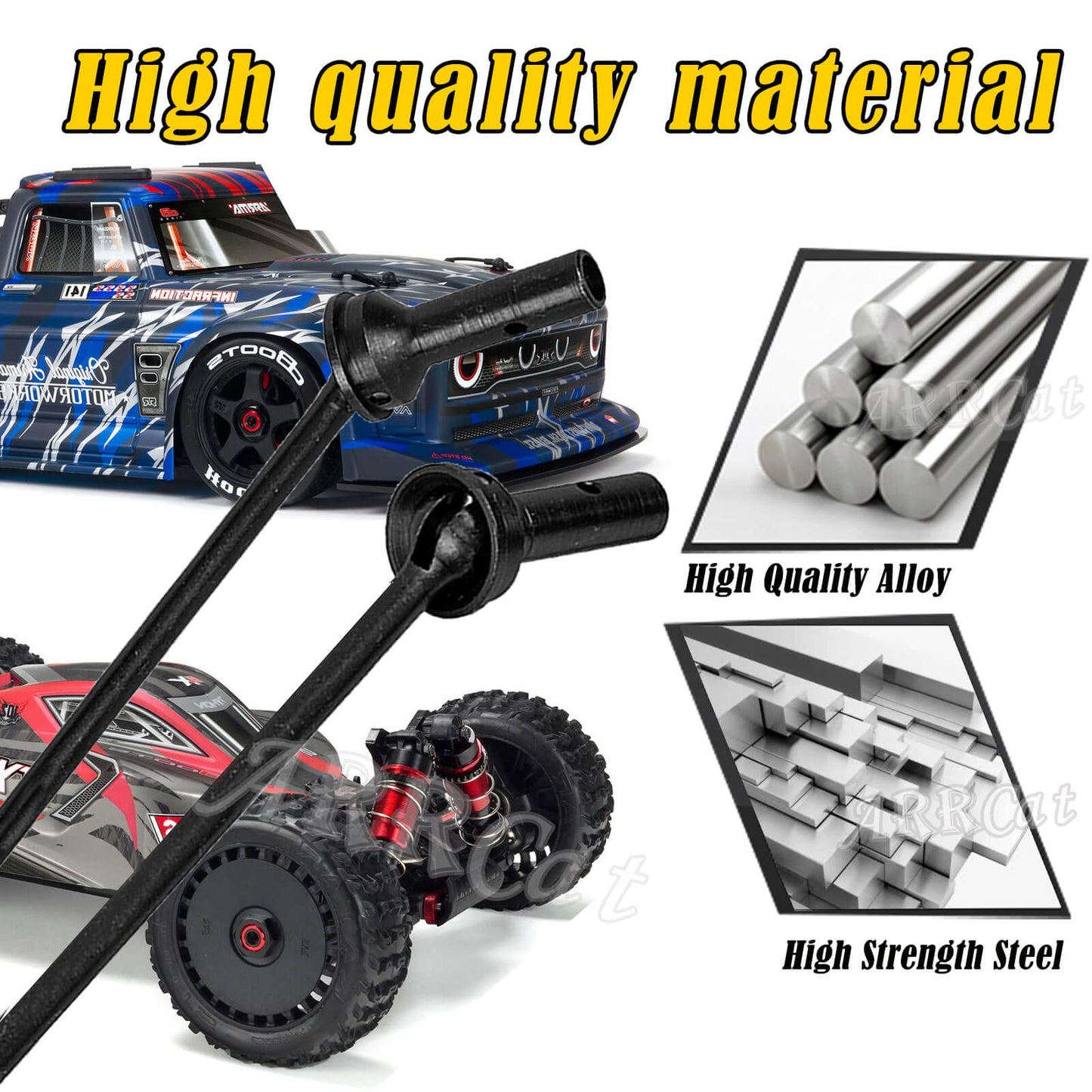 ARRCat Rear Drive Shaft for 1/7 1/8 Arrma Typhon 6s Blx,Infraction 6s Blx,Felony 6s Blx,Limitless Roller,2pcs Upgrades Part Hard