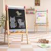WINGYZ Easel for Kids - 3-in-1 Art Easel with Chalkboard, Magnetic Whiteboard & 400 Paper Roll, Adjustable Wooden Drawing Board